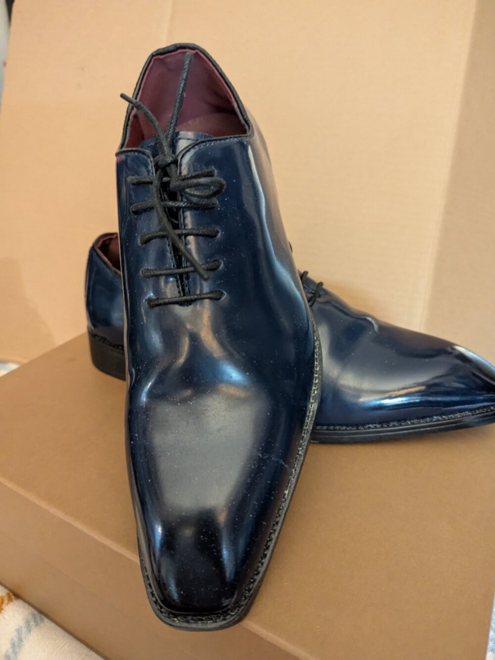 DERBY MENS DRESS SHOES "Blue" Size 12  (45)